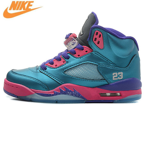 Nike Air Jordan 5 Retro GS Women's Basketball Shoes , Original Outdoor Shock-absorbing Sneakers, South Coast Green 440892 307