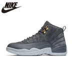 NIKE Air Jordan 12 Dark Grey AJ12 Original Womens Basketball Shoes Stability Height Increasing Sneakers For Women Shoes