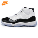 Nike AIR JORDAN 11 CONCORD GS Aj11 women's basketball shoes, white&black, shock absorption non-slip  wear-resistant  378038 107