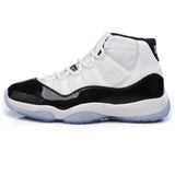 Nike AIR JORDAN 11 CONCORD GS Aj11 women's basketball shoes, white&black, shock absorption non-slip  wear-resistant  378038 107