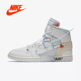 Official Original Nike Air Jordan 1 AJ1 OW Off White Men's basketball shoes Outdoor sports AQ0818-100