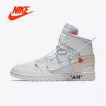 Official Original Nike Air Jordan 1 AJ1 OW Off White Men's basketball shoes Outdoor sports AQ0818-100