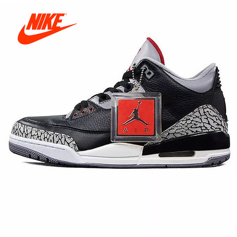 Original Nike Air Jordan 3 Black Cement AJ3 Men 's NIKE New Arrival Authentic Basketball Shoes for Women Sneakers Sport Outdoor
