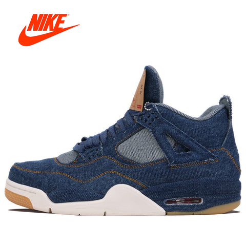 Original Nike Air Jordan 4 AJ4 Men's Denim Basketball Shoes