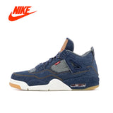 Original Nike Air Jordan 4 AJ4 Men's Denim Basketball Shoes
